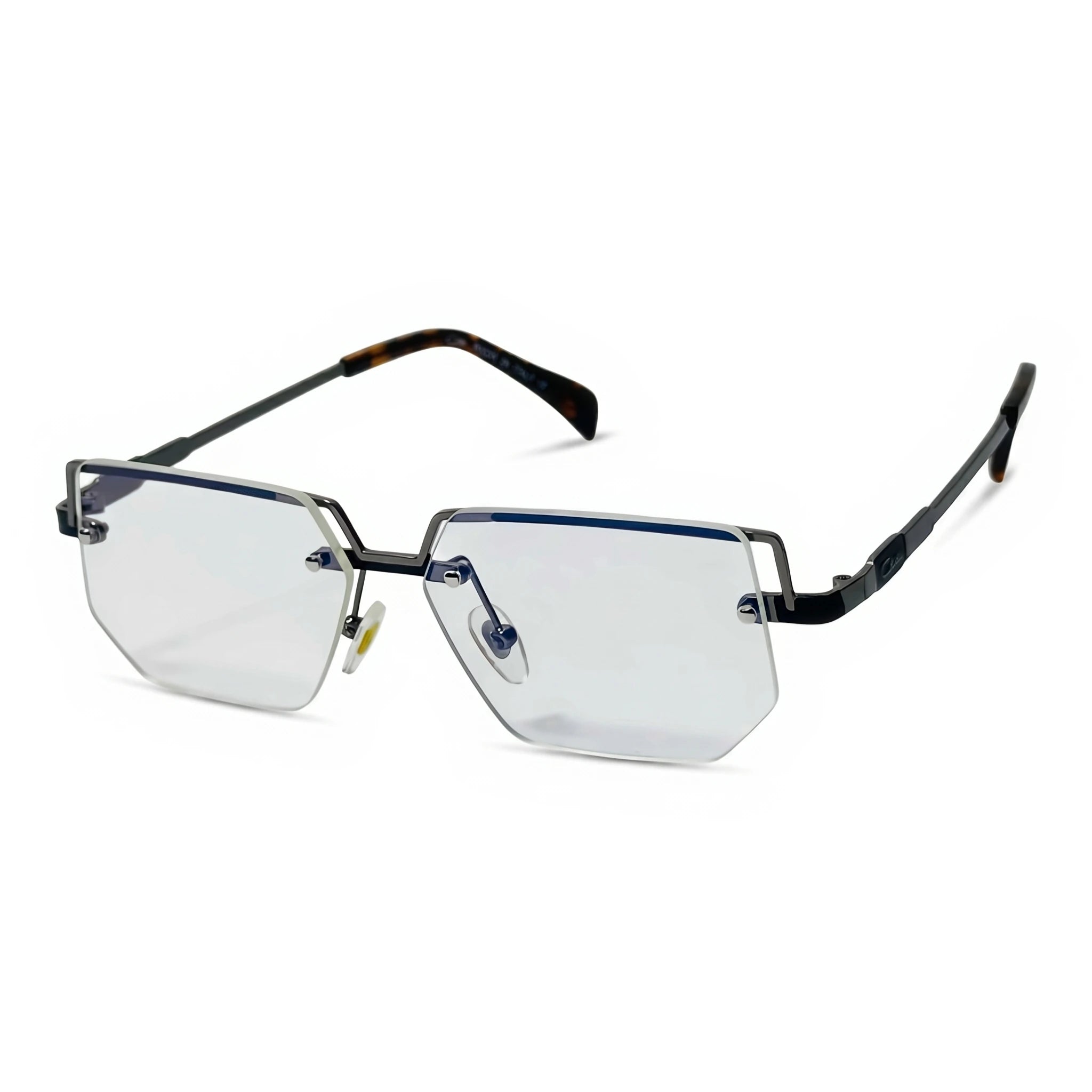 Onyx Silver Rectangle Eyeglasses