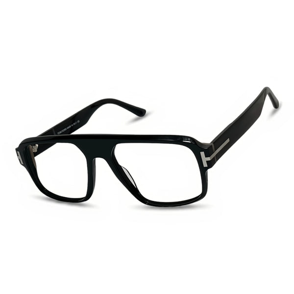 Bron Black Square Eyeglasses