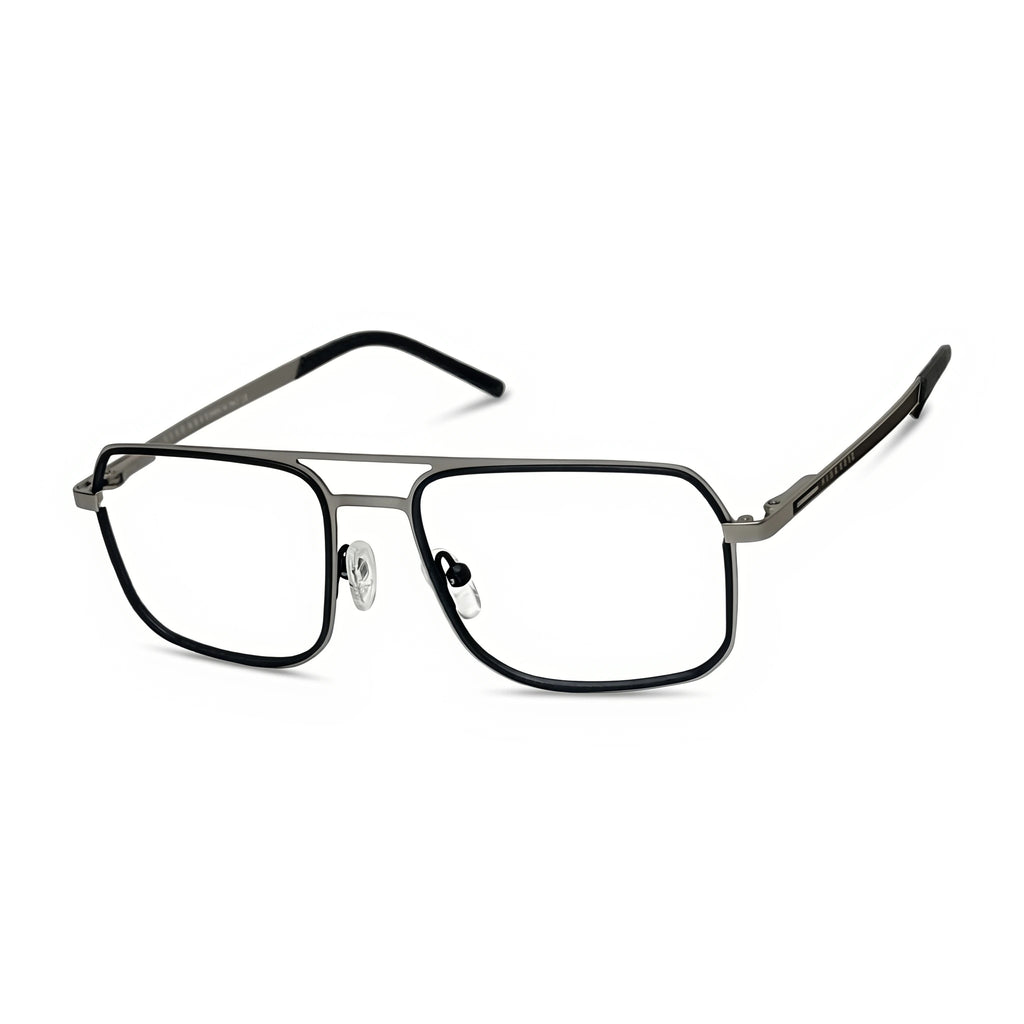 Olen Silver Rectangle Eyeglasses
