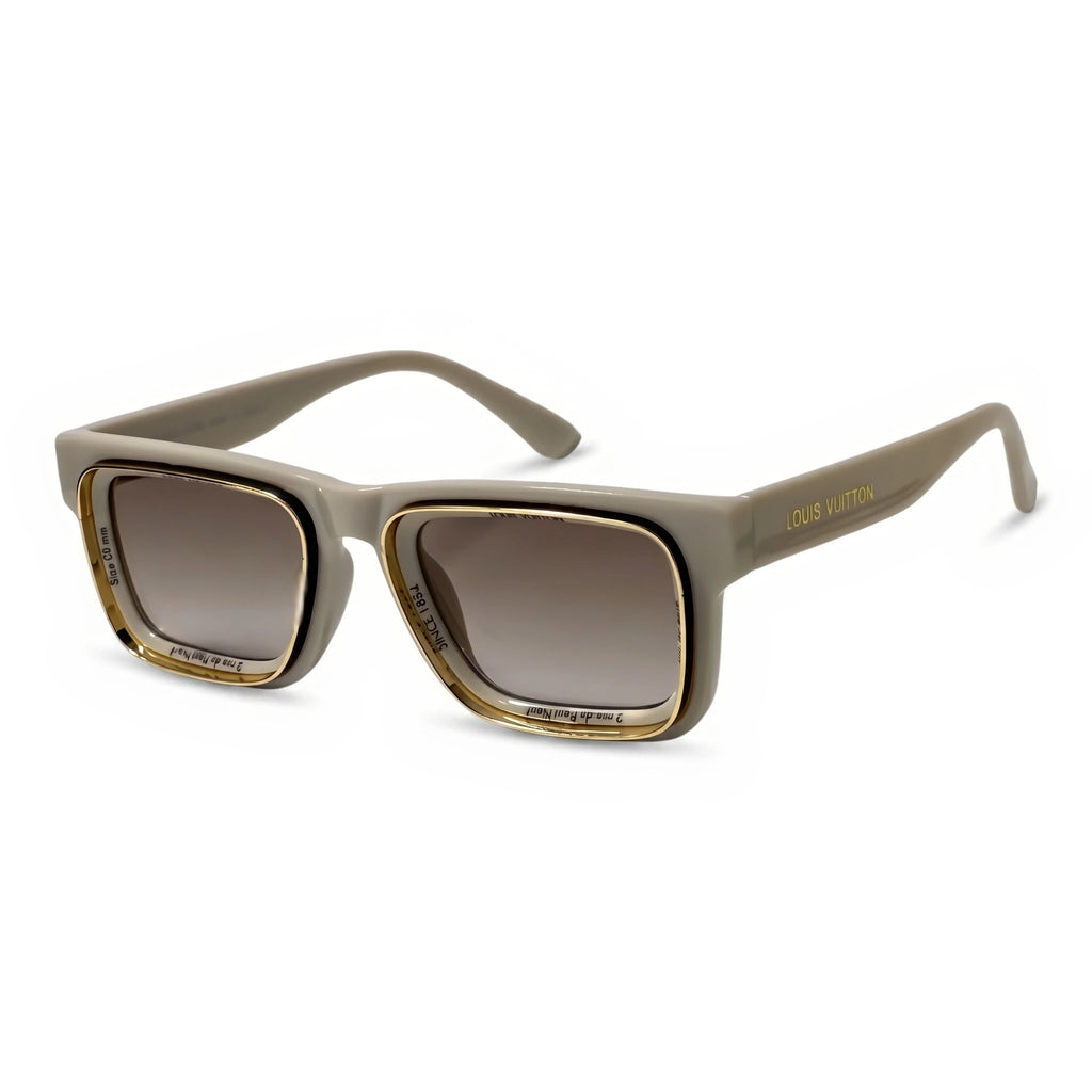 Gauge Beige Square Sunglasses