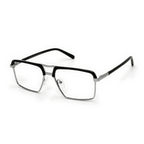 Griff Silver Black Rectangle Eyeglasses