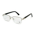 Dex Silver Black Rectangle Eyeglasses