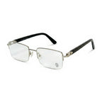 Dex Silver Black Rectangle Eyeglasses