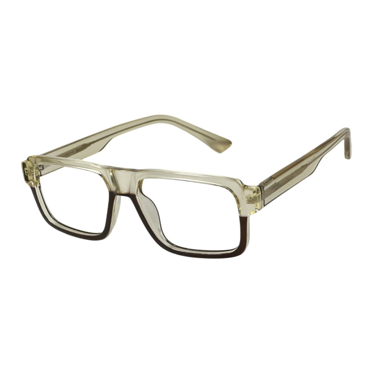Solvian Beige Rectangle Eyeglasses
