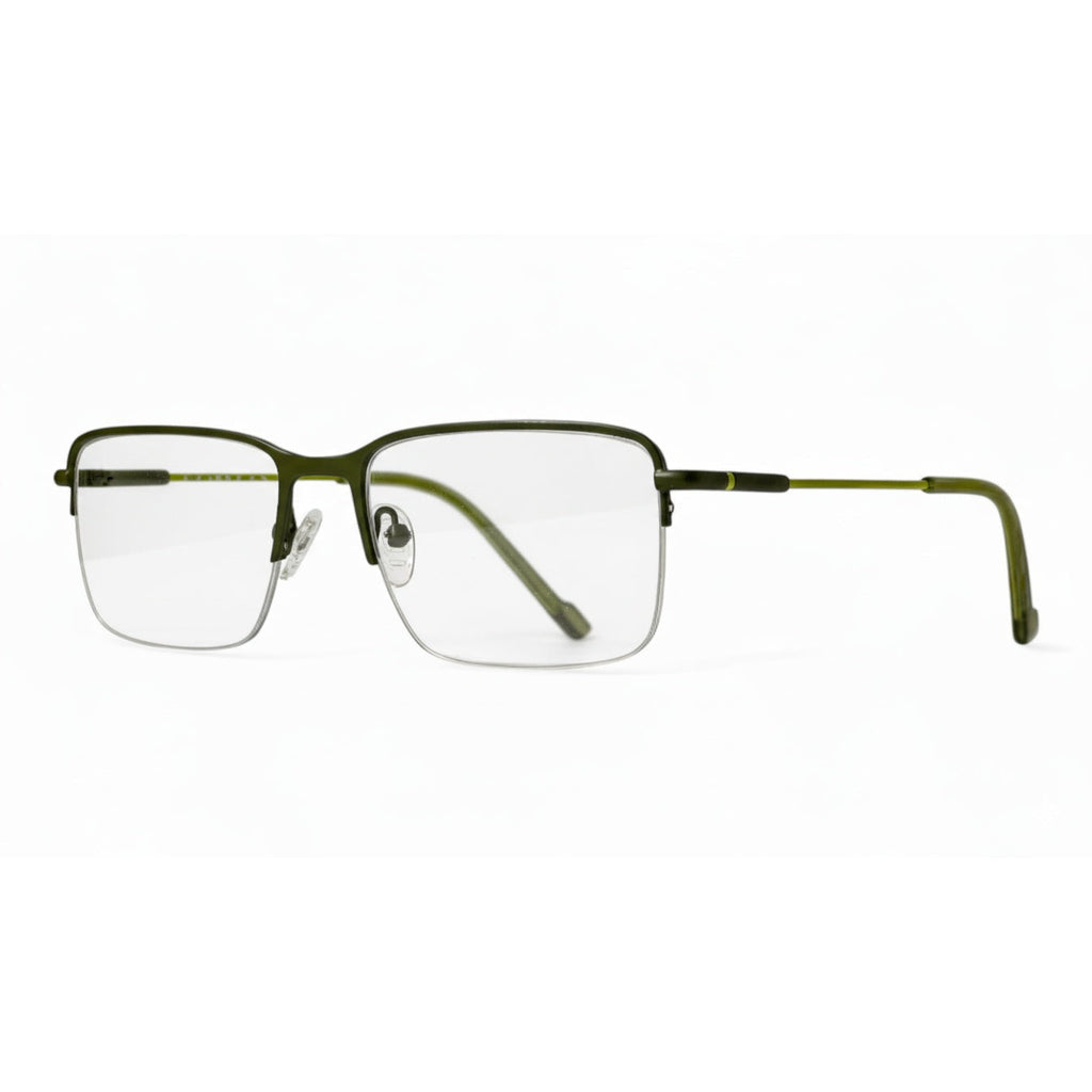 Selrin Olive Rectangle Eyeglasses side view