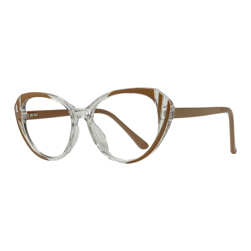 Claryon Brown Cat Eye Eyeglasses side view