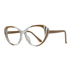 Claryon Brown Cat Eye Eyeglasses side view