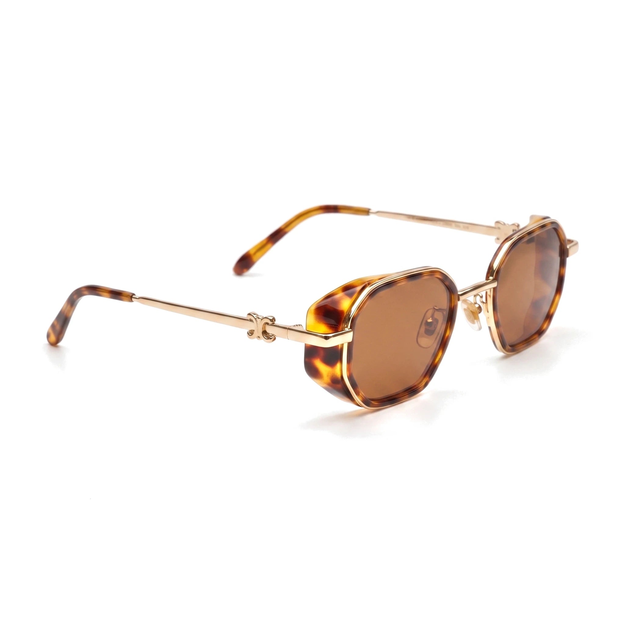 Hexon Gold Tortoise Square Sunglasses side view