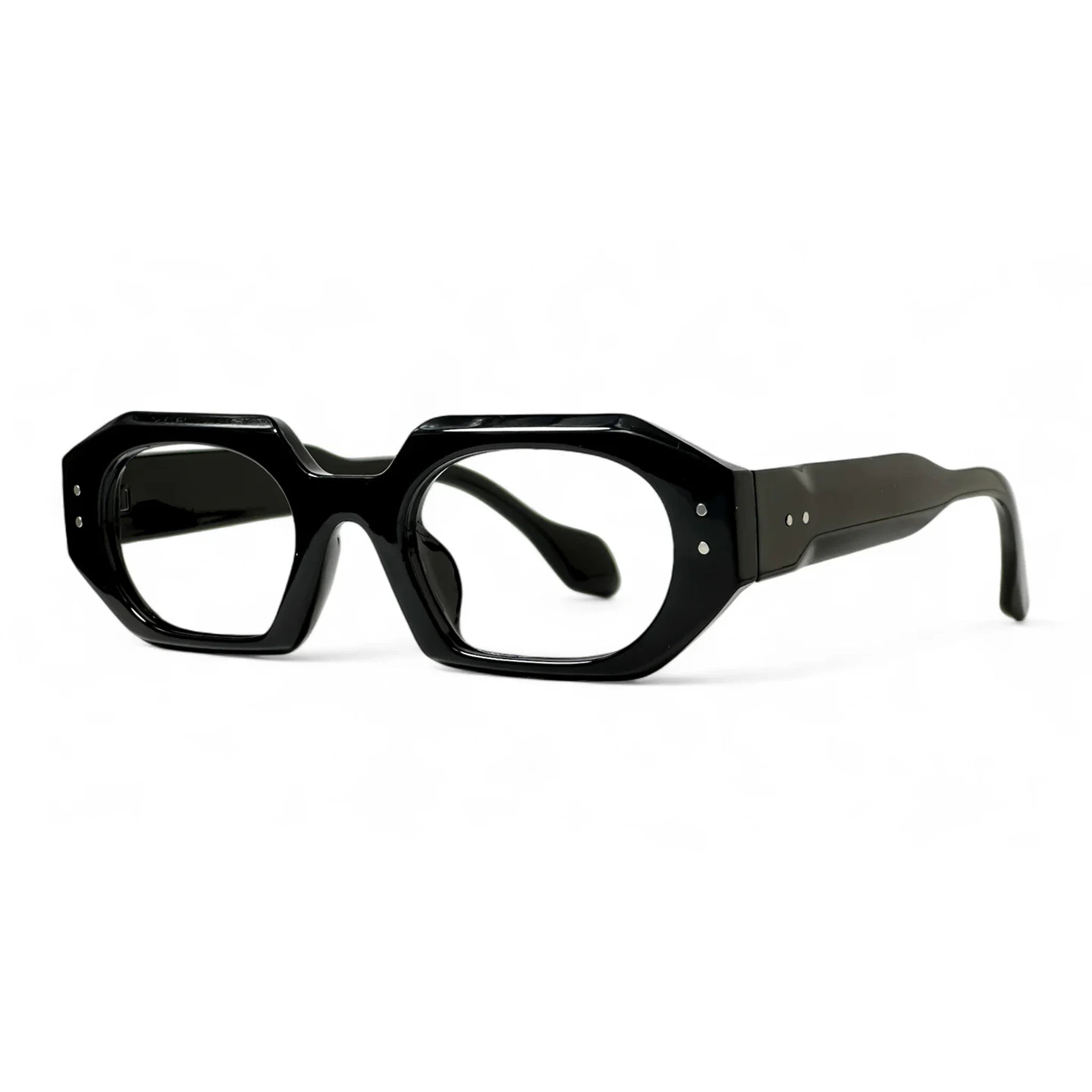 Dramel Black Rectangle Eyeglasses side view