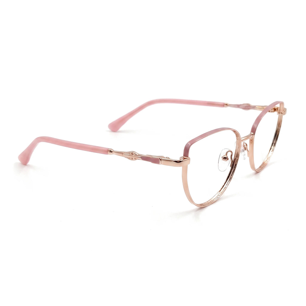 Aria Pink Round Eyeglasses side view