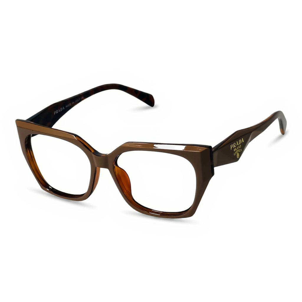 Bram Brown Square Eyeglasses