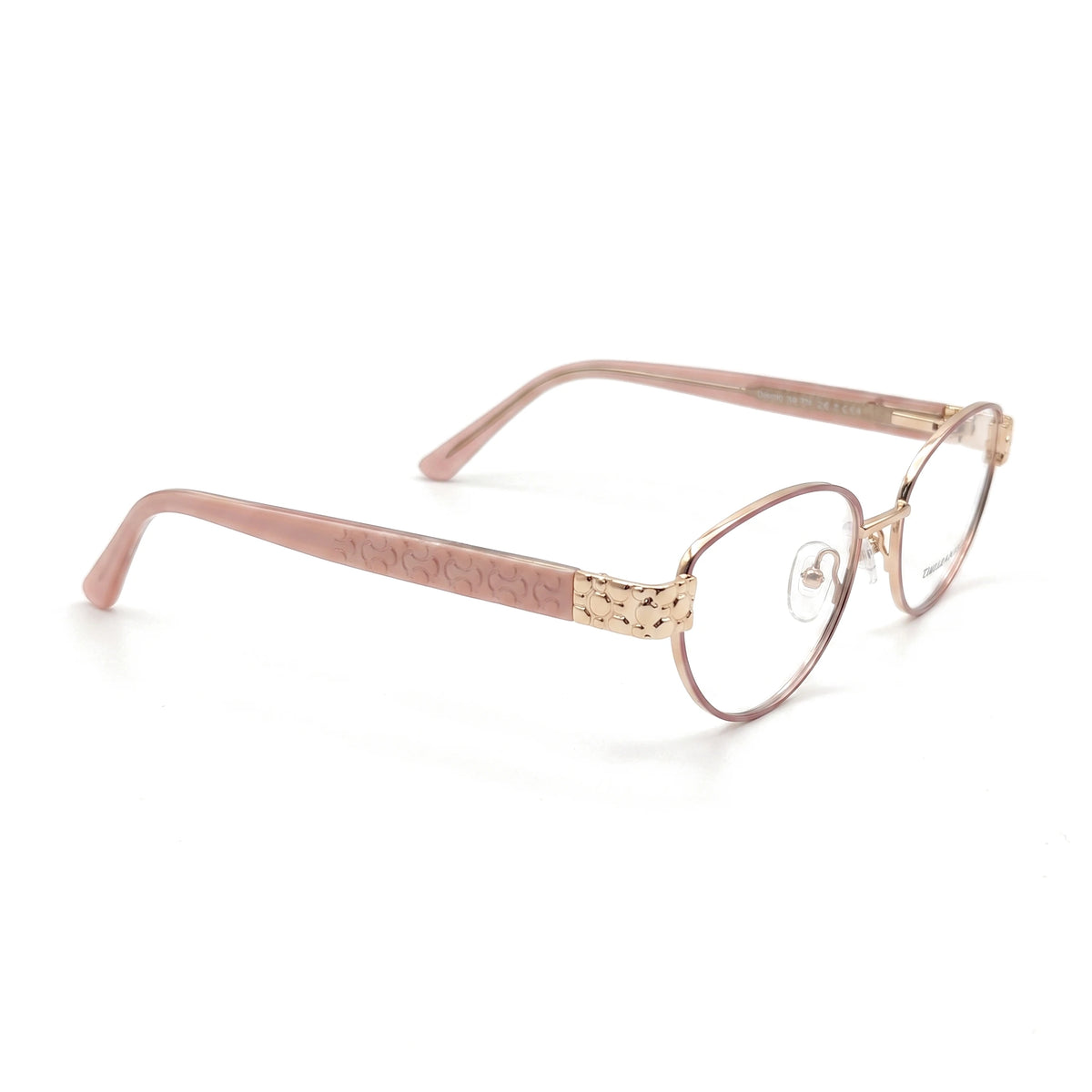 Mira Pink Oval Eyeglasses side view