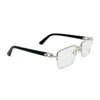 Dex Silver Black Rectangle Eyeglasses