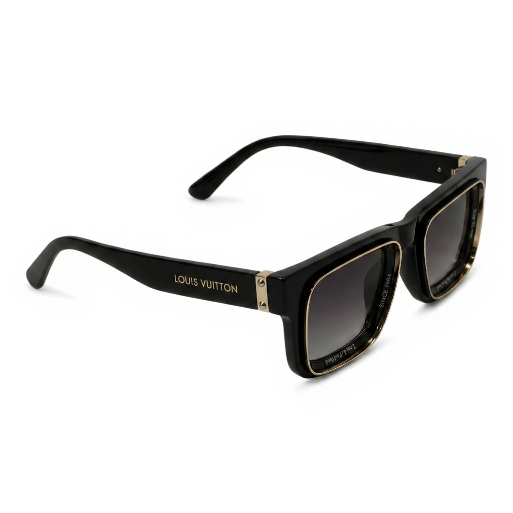 Gauge Black Square Sunglasses