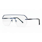 Iverin Blue Rectangle Eyeglasses side view
