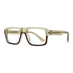 Solvian Beige Rectangle Eyeglasses side view