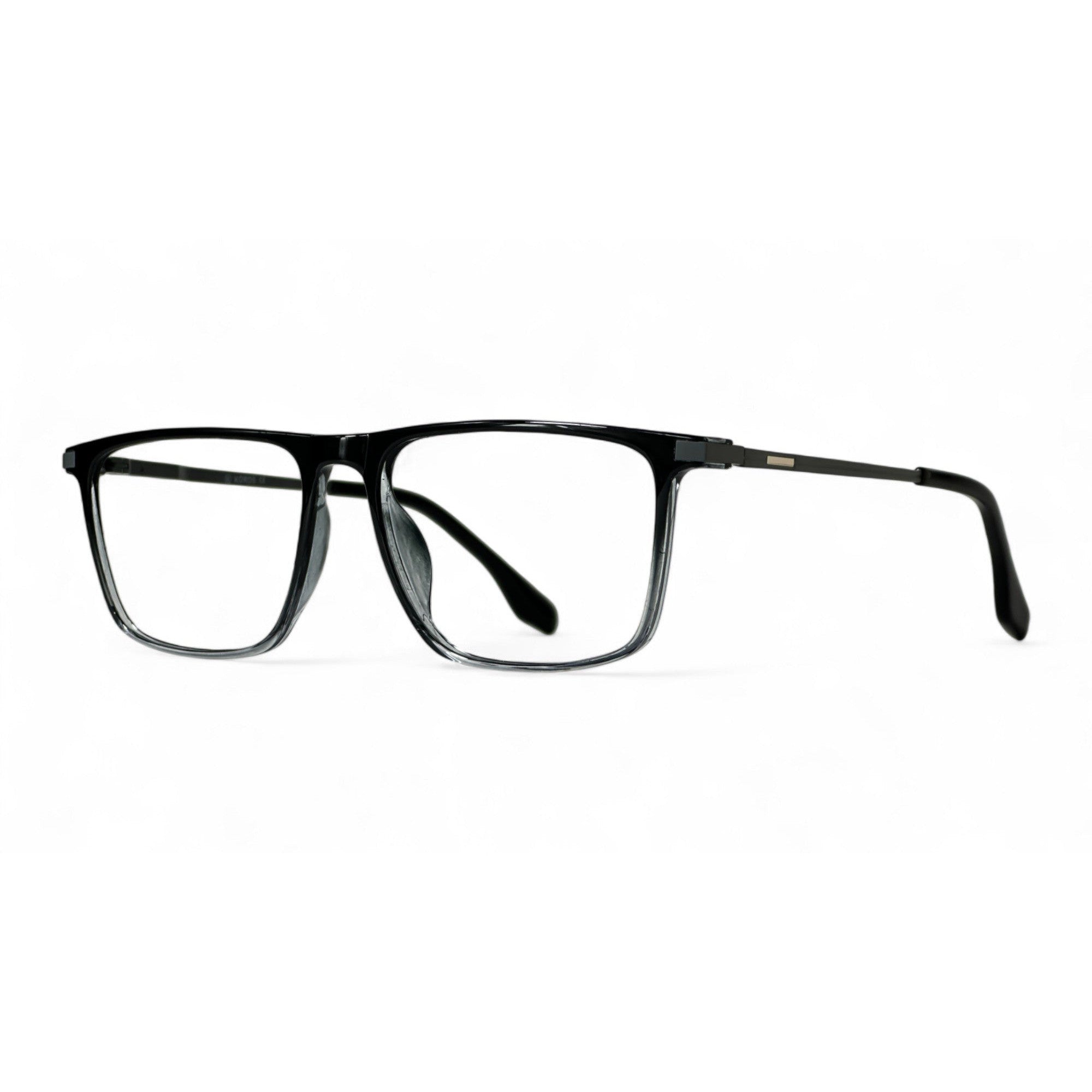 Zeyric Black Rectangle Eyeglasses side view