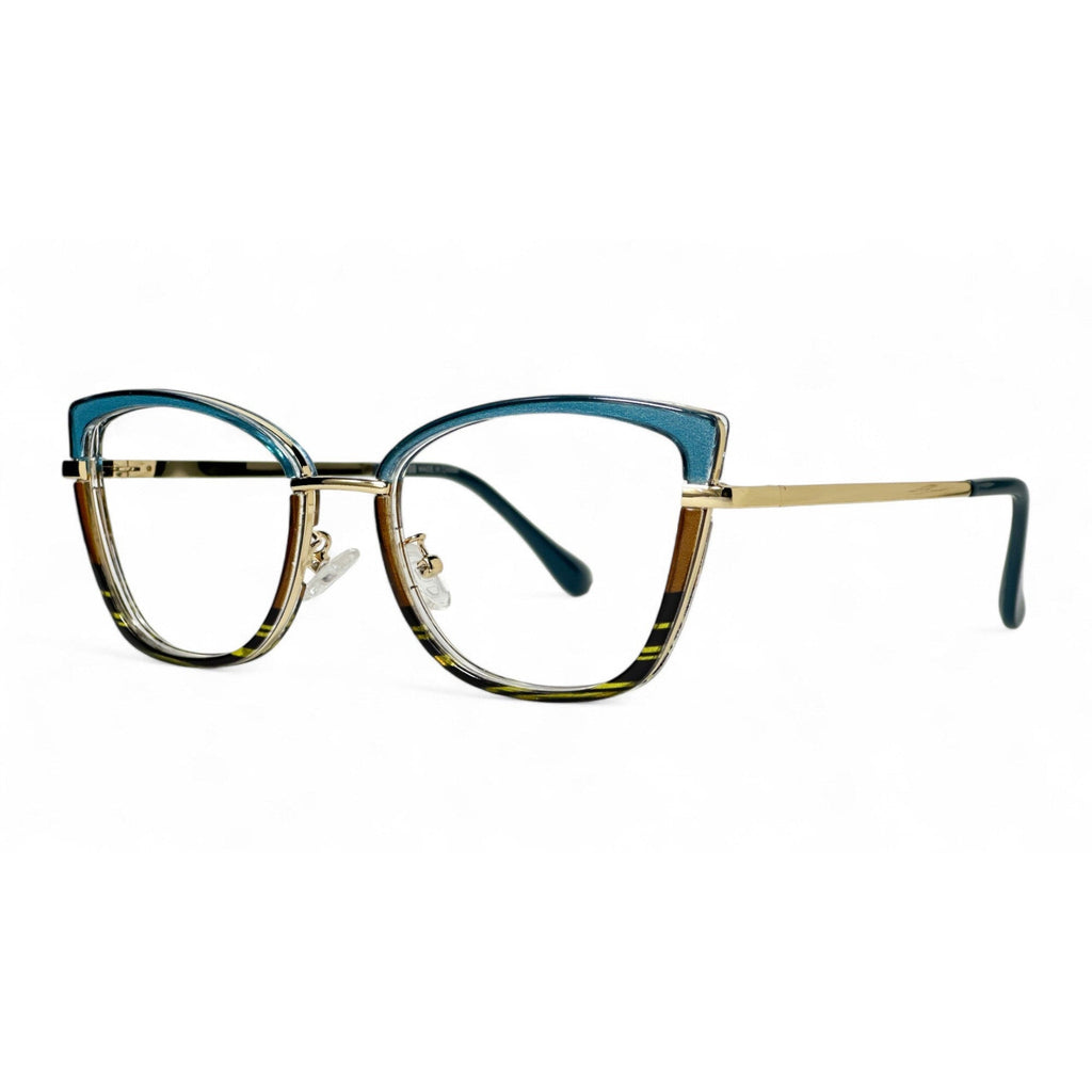 Lunara Green Cat Eye Eyeglasses side view