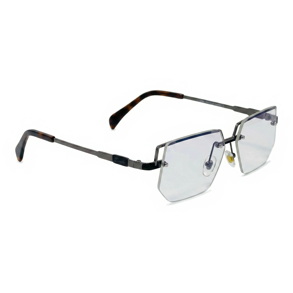 Onyx Silver Rectangle Eyeglasses