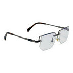 Onyx Silver Rectangle Eyeglasses