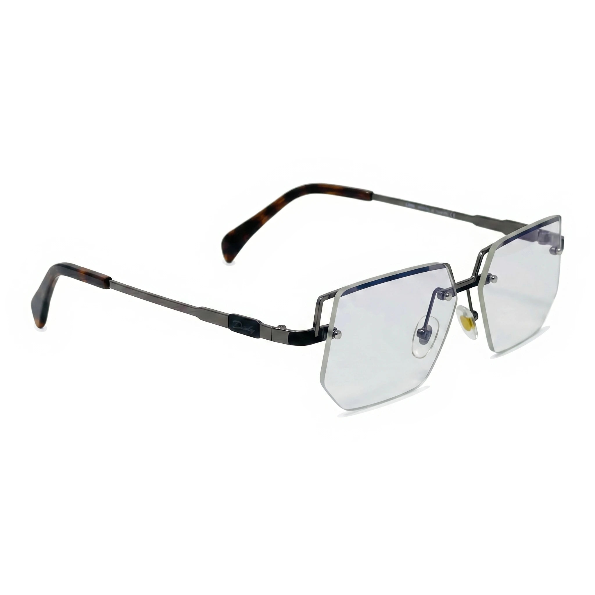 Onyx Silver Rectangle Eyeglasses