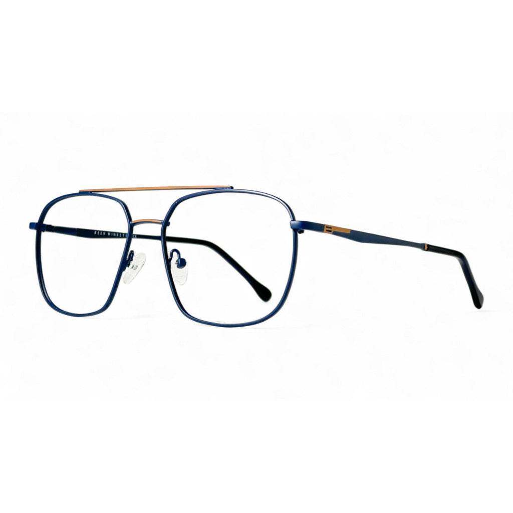 Mirevo Blue Rectangle Eyeglasses side view