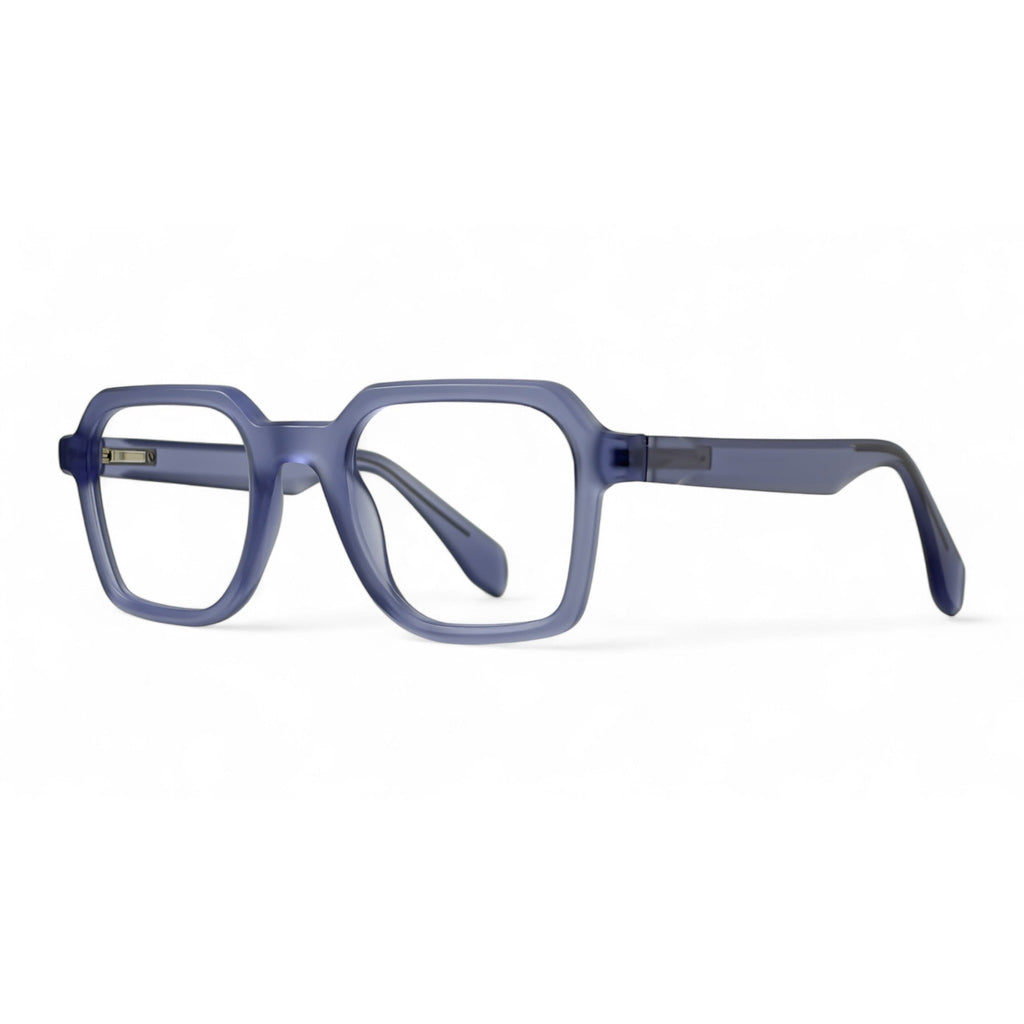 Velmory Blue Rectangle Eyeglasses side view