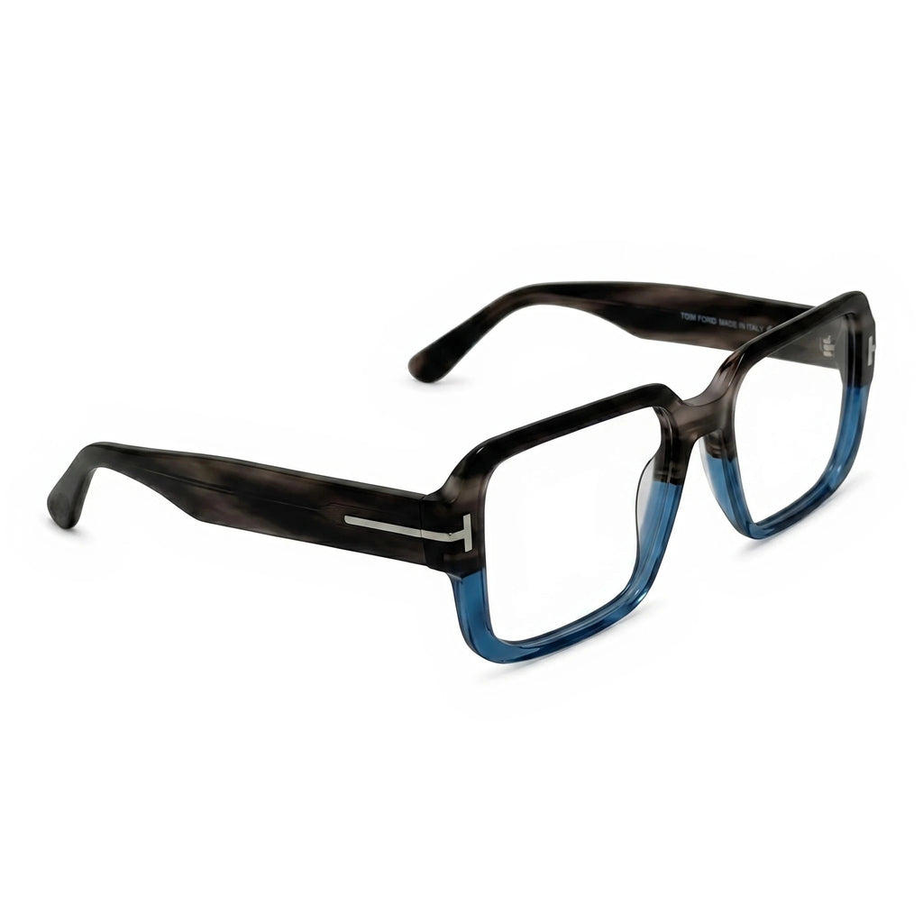 Brix Gray Blue Square Eyeglasses