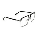 Griff Silver Black Rectangle Eyeglasses