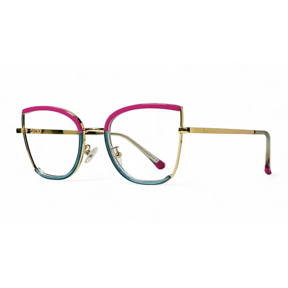Meriva Pink Cat Eye Eyeglasses side view
