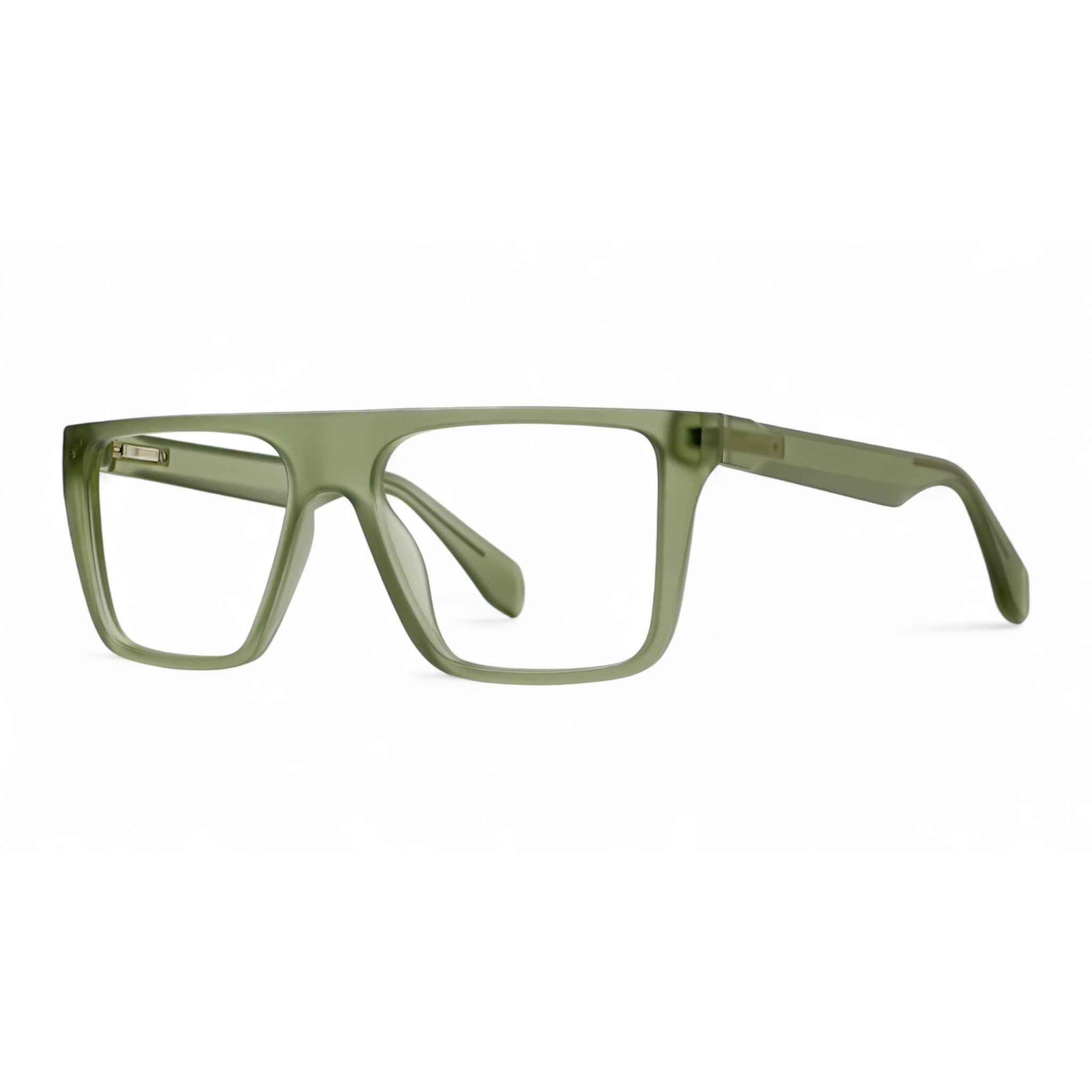 Aurelo Olive Rectangle Eyeglasses side view