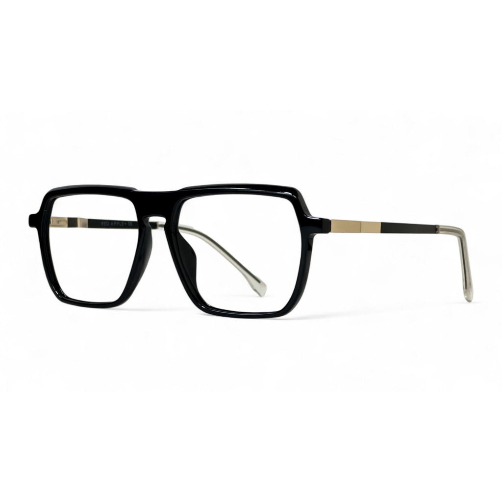 Trovian Black Rectangle Eyeglasses side view