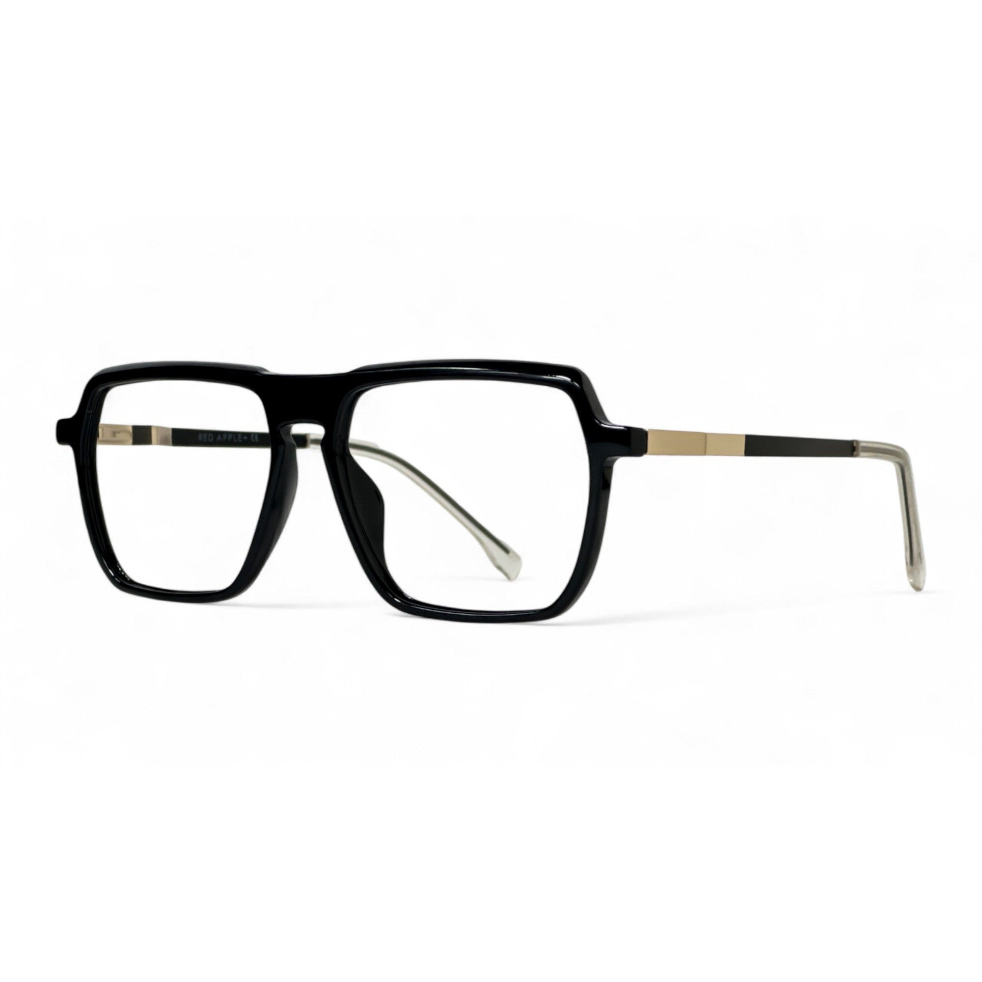 Trovian Black Rectangle Eyeglasses side view