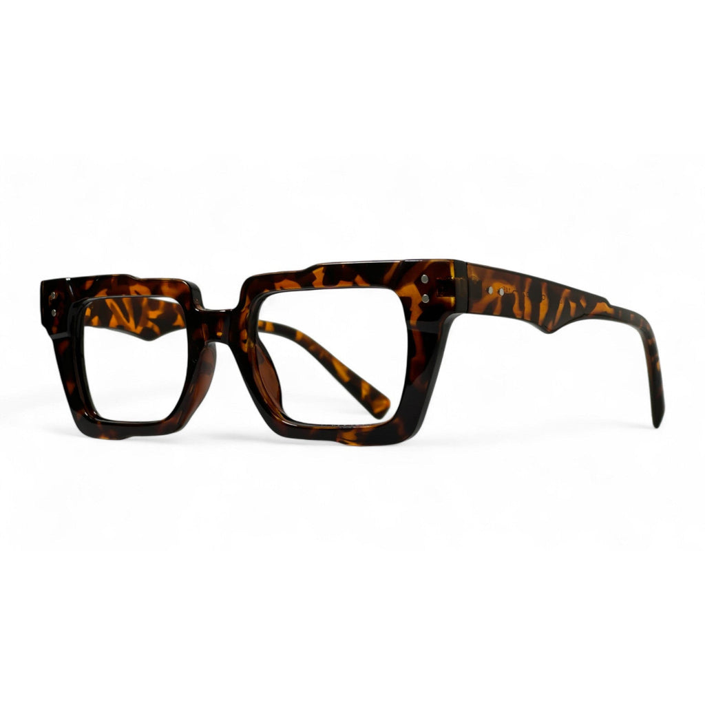 Tauris Tortoise Rectangle Eyeglasses side view