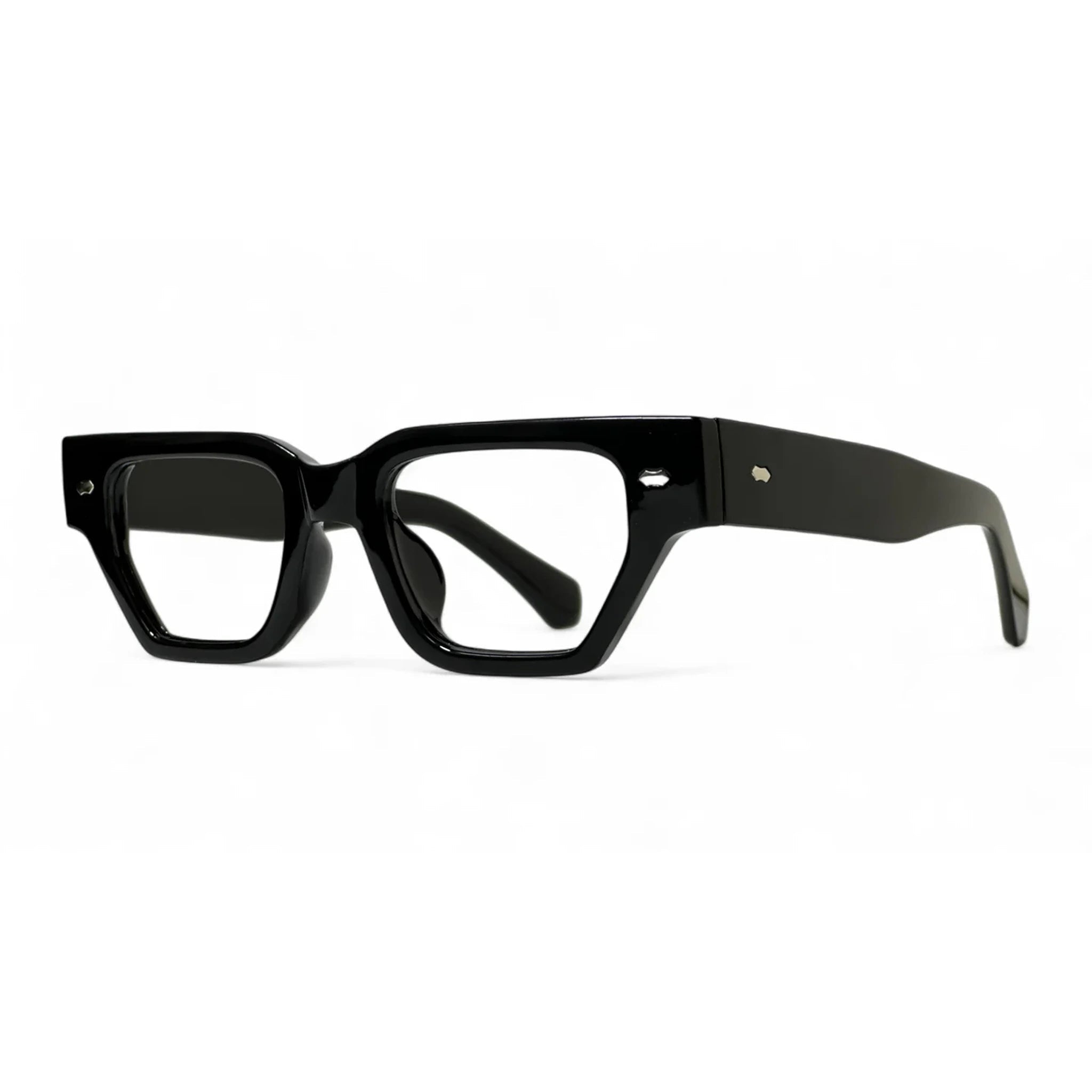 Droven Black Rectangle Eyeglasses side view