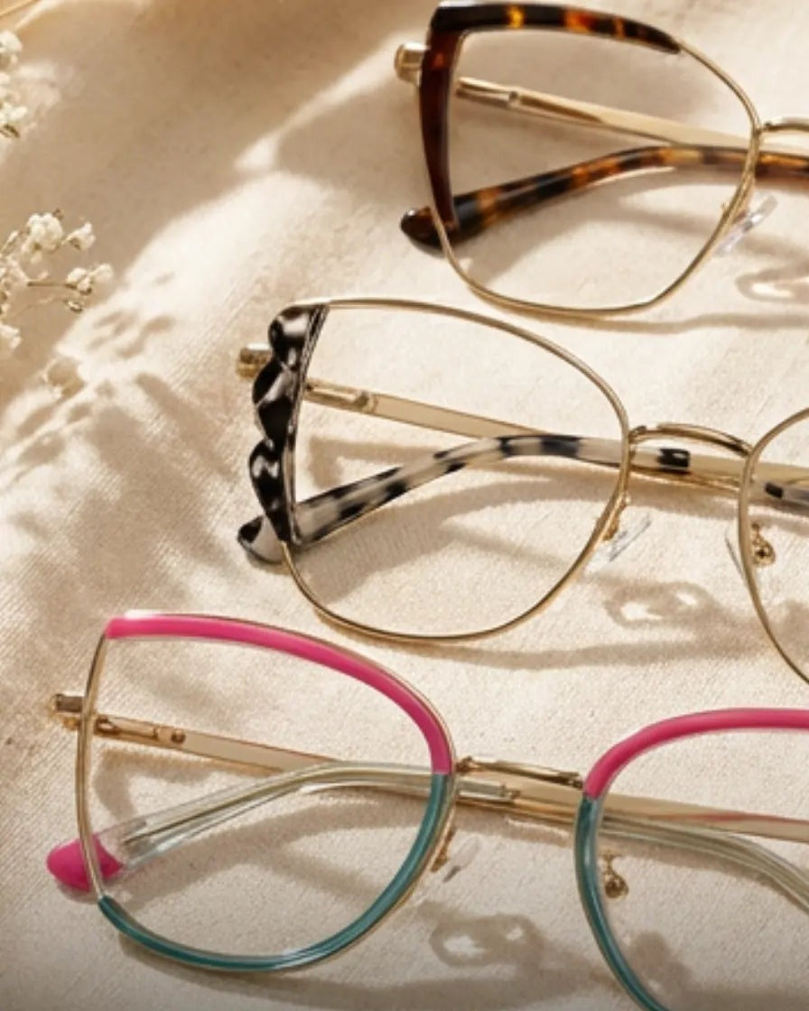 Cat Eye, Every Mood. Chic cat eye shapes in different colours.