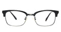 front side of Feb square shape half rim black Eyeglasses