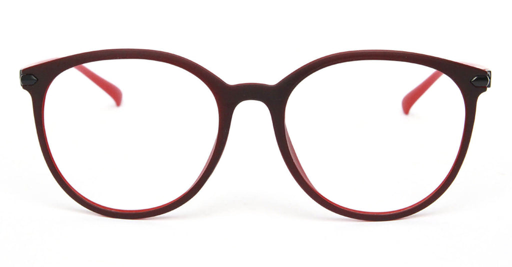 front side of Komorebi red glasses