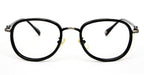 front side of Lautus black oval shape eyeglasses