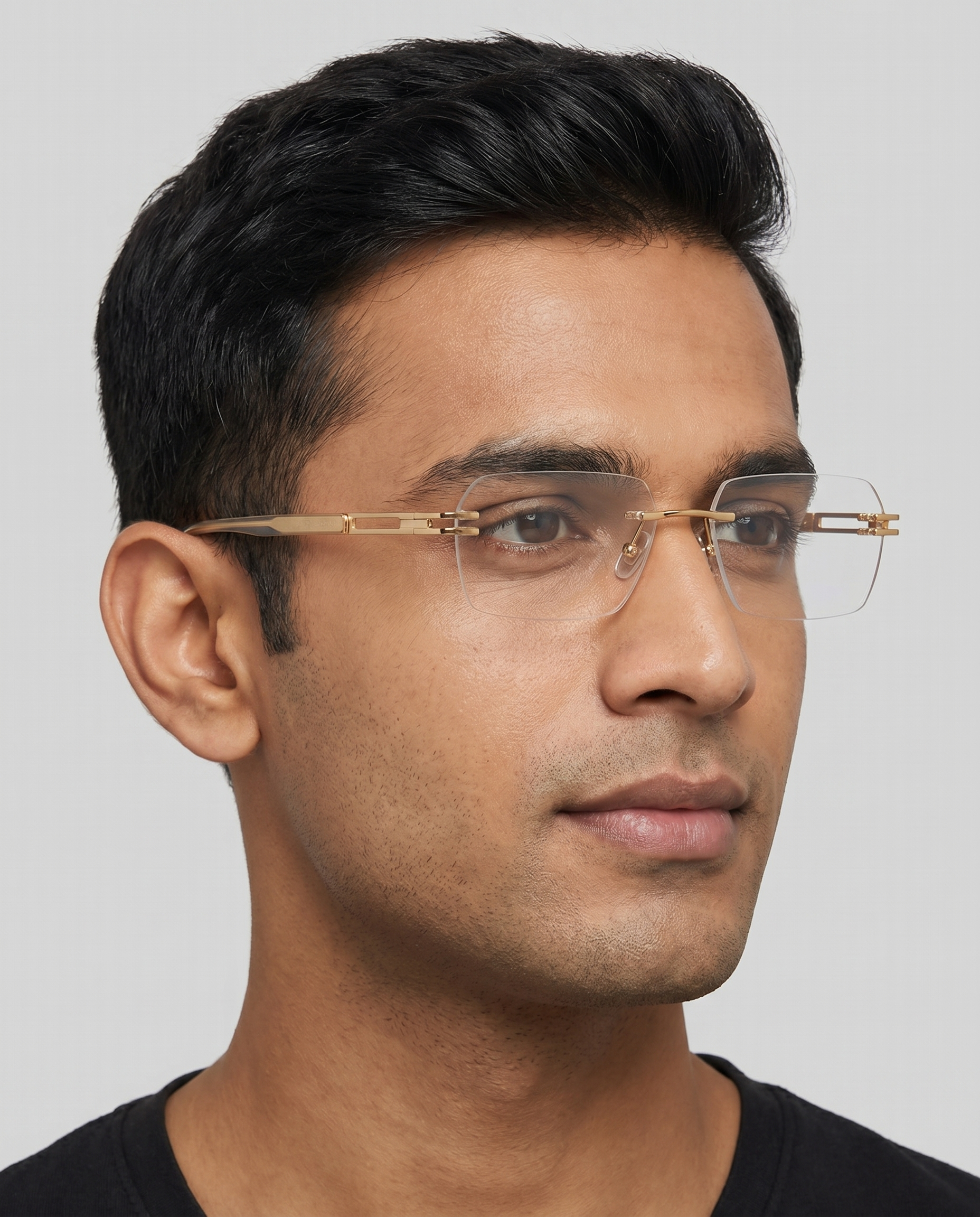 Wisp Brown golden Rectangle Eyeglasses