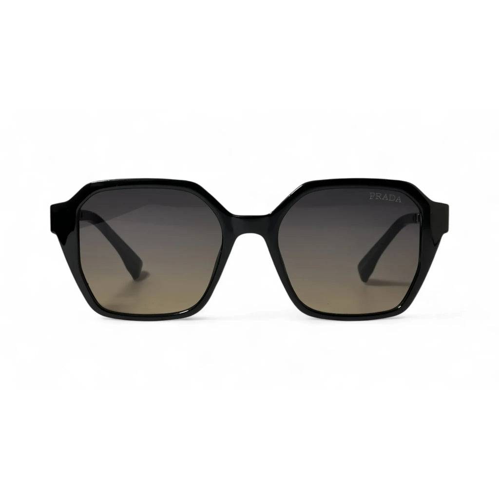 Etrex Black Geometric Sunglasses