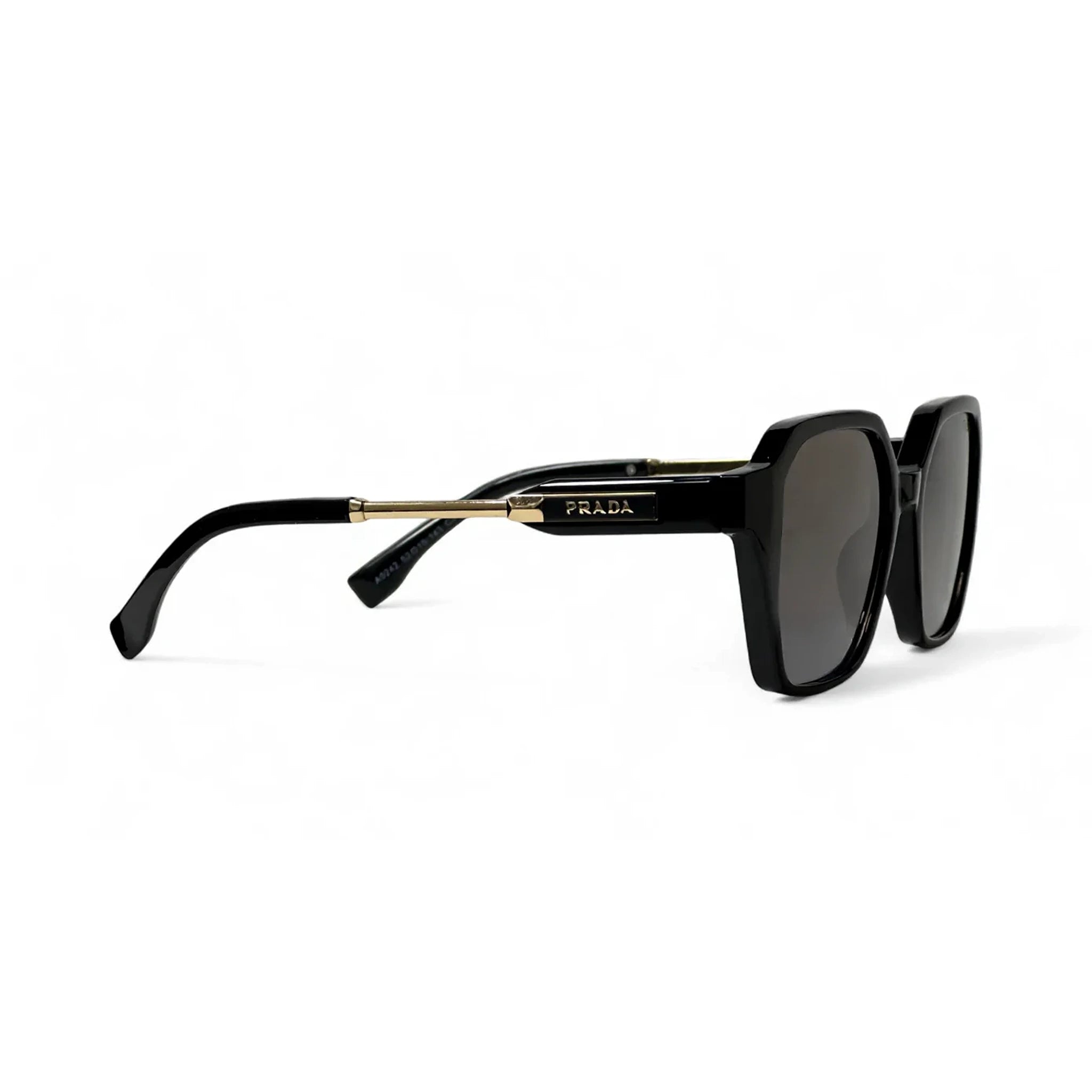 Etrex Black Geometric Sunglasses