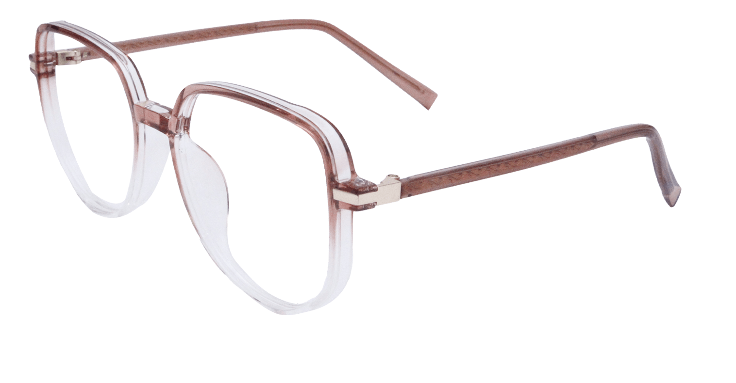 Virteous eyeglasses - Brownish transparent side pose