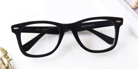 front side of Kova bold black glasses