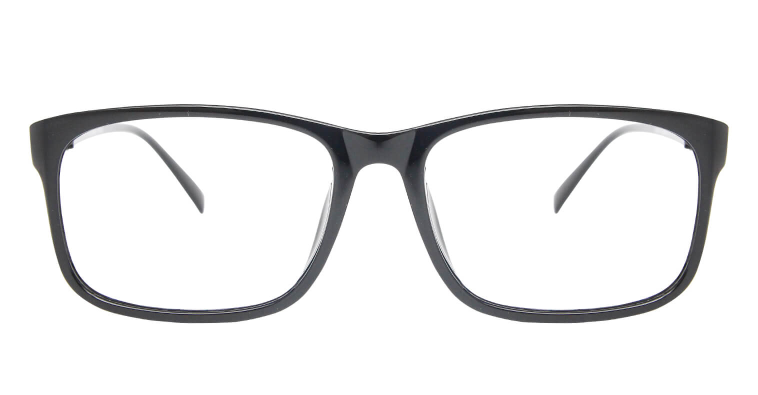 Amindaj Black front front side of Amindaj square shape black frame eyeglasses