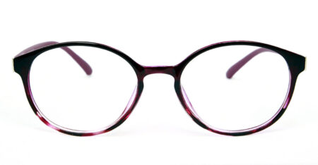 front side of Unico pink rectangle eyeglasses