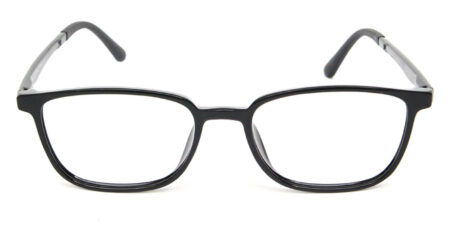 front side of Yasahii black full frame eyeglasses