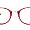 front side of Pulcro red eyeglasses