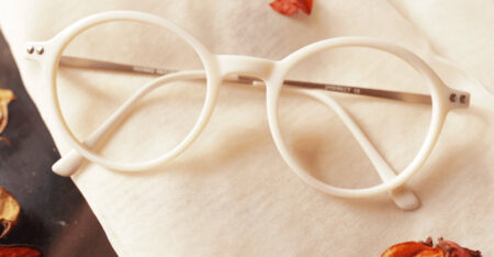 Zoe White glasses place on the table