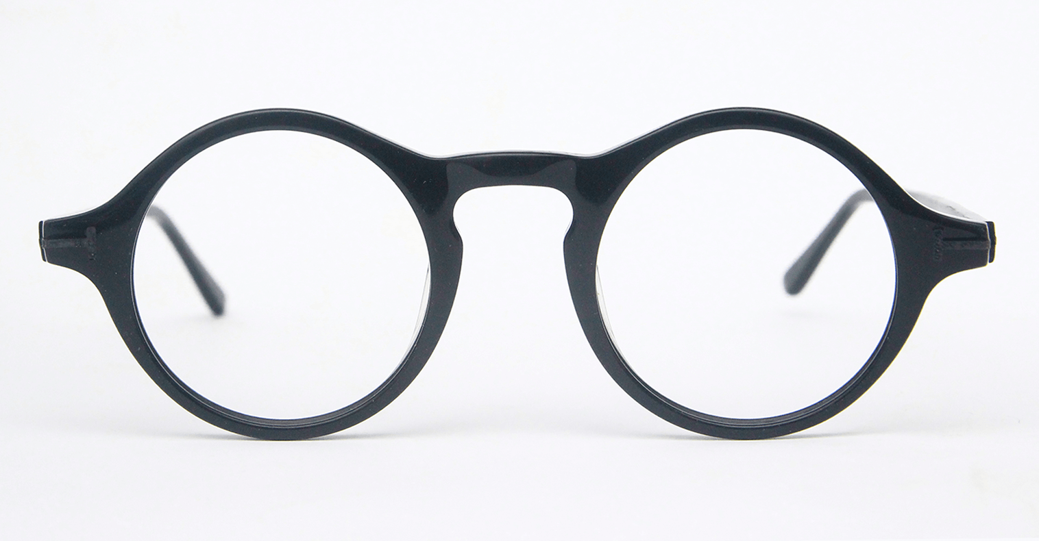 front side of New Storm black round shape stylish eyeglass
